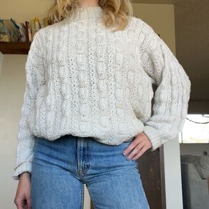 Handknit vintage white sweater